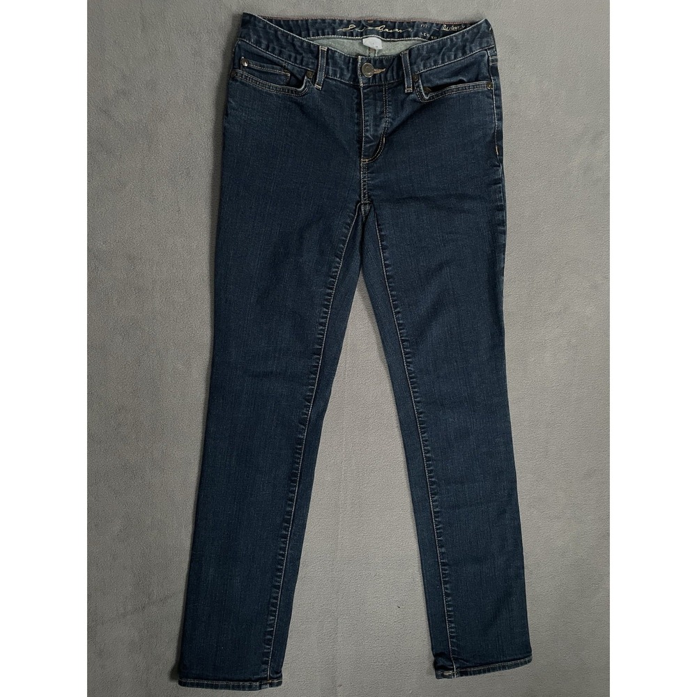 Eddie Bauer Slightly Curvy Slim Straight Jeans Womens 2s -26x28 Dark‎ Wash